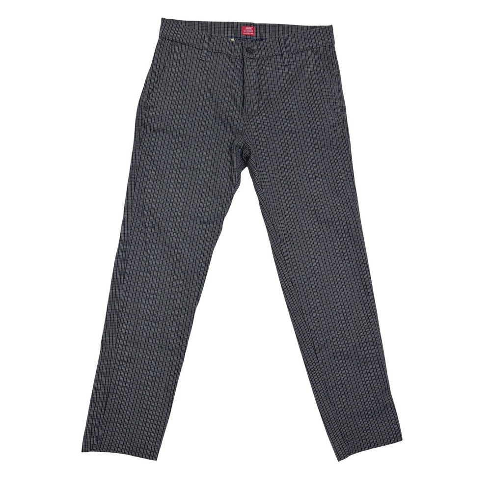 Levis XX Chino Standard Taper Pants Mens 30x30 Grey Black MicroCheck Houndstooth